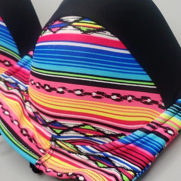 Joe Boxer Large Underwire Padded Bandeau Bikini Top - Picture 4 of 12